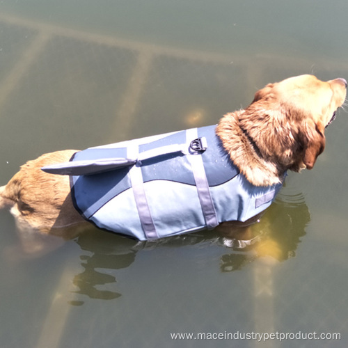 shark-shaped printed button Aid life jacket for dogs